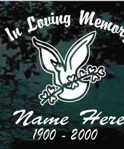 In Loving Memory Dove twig Decal Sticker For cars and