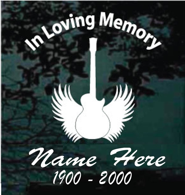 Memorial Cross With Wings Version 2 Decal Sticker 