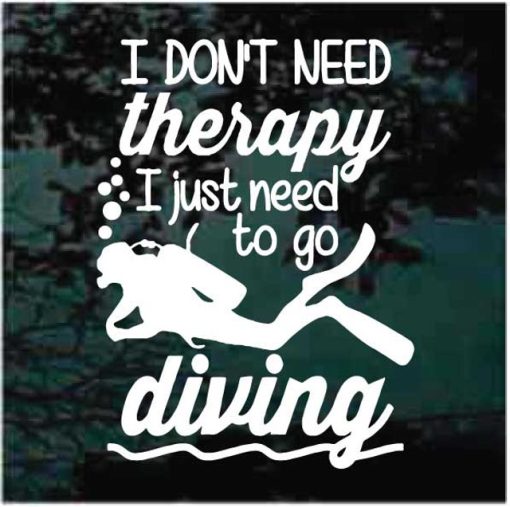 Diver Diving therapy decal sticker for cars and trucks