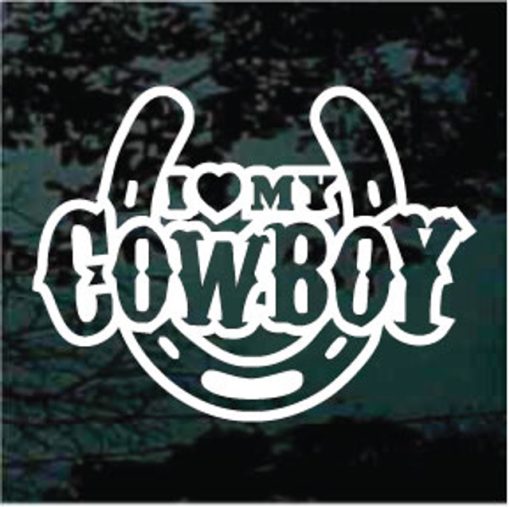 I love my cowboy horseshoe decal sticker for cars and trucks