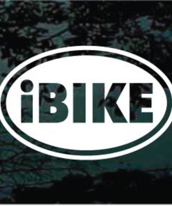 I bike bicycling biking decal stickers for cars and trucks