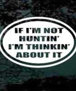 Hunting Oval Deal Sticker Thinking about Hunting