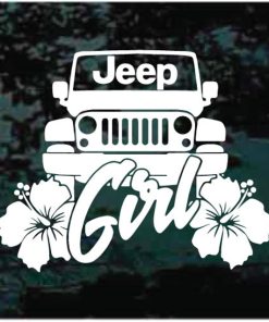 Jeep Girl Hibiscus Jeep Decal Sticker