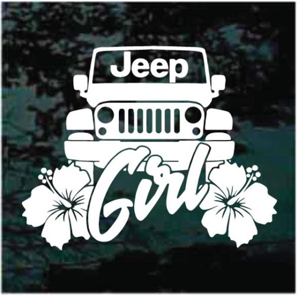 Jeep Girl Hibiscus Jeep Decal Sticker