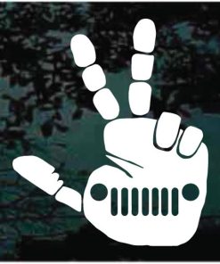 Jeep wave peace window decal sticker for jeeps