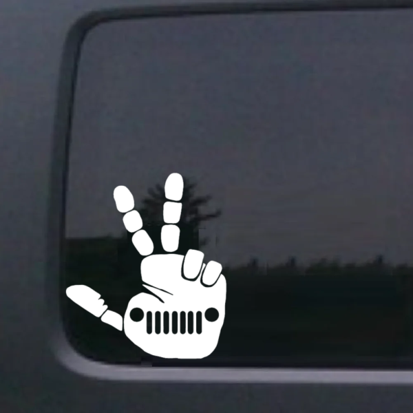 Jeep wave peace window decal sticker for jeeps