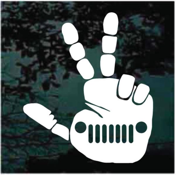 Jeep wave peace window decal sticker for jeeps