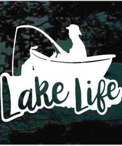 Lake Life Fishing boat decal sticker for cars and trucks