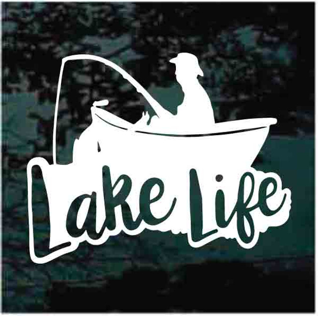 Lake Life Fishing Boat Decal Sticker, Custom Made In the USA