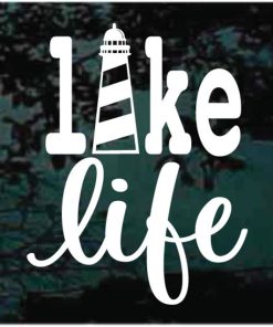 Lake Life Lighthouse window decal sticker for cars and trucks