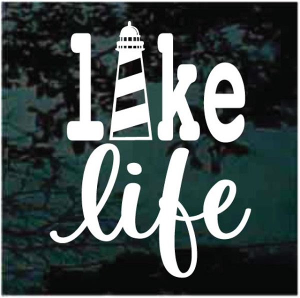 Lake Life Lighthouse window decal sticker for cars and trucks