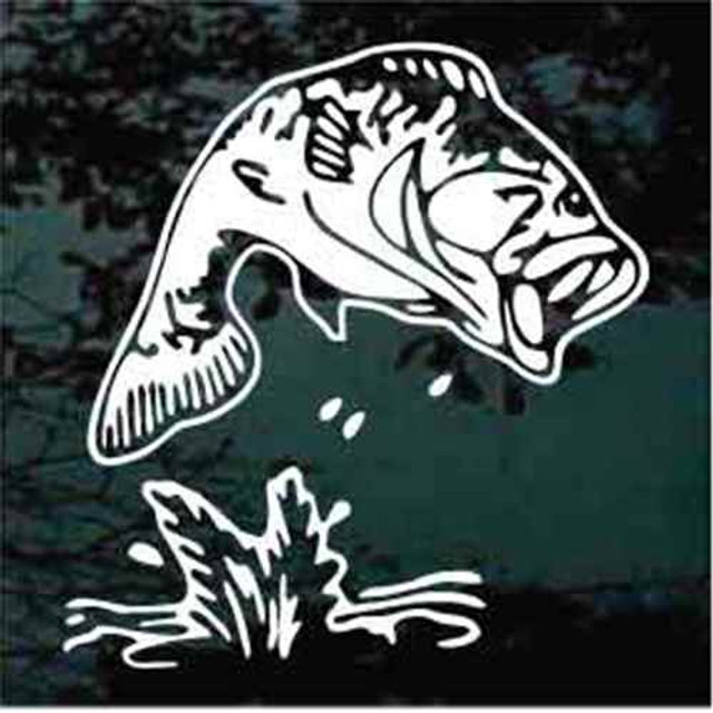 Large mouth bass fishing decal Sticker