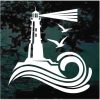 Lighthouse Ocean wave window decal sticker for cars and trucks