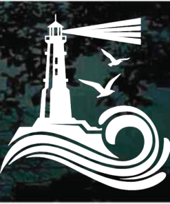 Lighthouse Ocean wave window decal Sticker