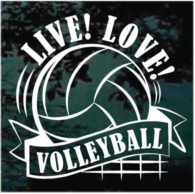 Volleyball With Custom Number Vinyl Decal Volleyball Decal Volleyball  Sticker Sports Sticker Sports Decal Volleyball Car Decal 