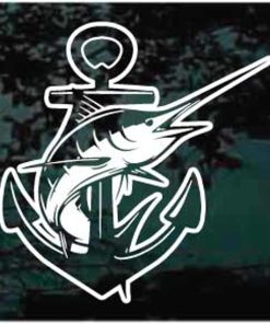 Marlin Anchor Fishing Decal Sticker for cars and trucks