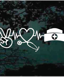 Peace Love Nurse window decal Sticker