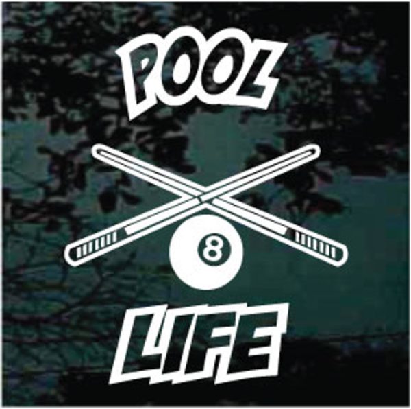 Pool Life Billiards window decal sticker for cars and trucks