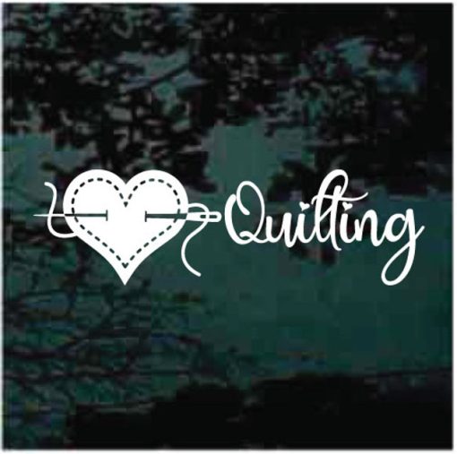 Quilting Heart window decal sticker for cars and trucks