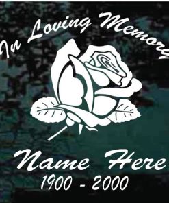 In Loving Memory Rose Bud Flower Decal Sticker For cars and