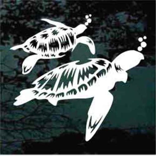 Sea Turtle swimming decal sticker for cars and trucks