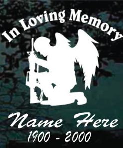In Loving Memory Soldier with wings Decal Sticker For cars and trucks
