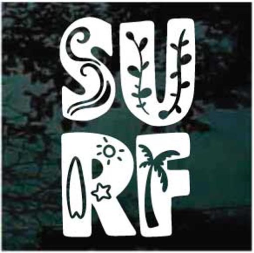 Surf Surfing decal sticker for cars and trucks