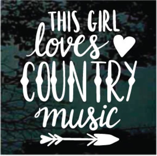 This girl loves country music decal sticker for cards and trucks