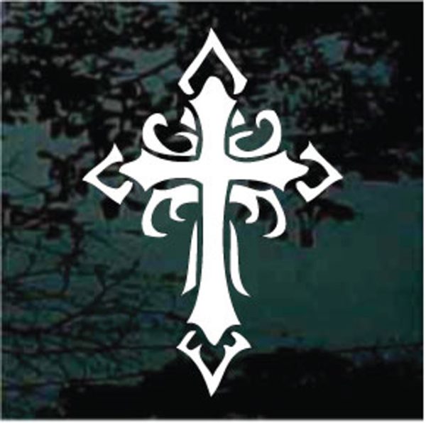 Cross tribal decal sticker for cars and trucks