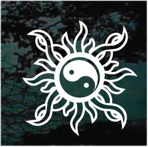 Yin Yang Tribal Sun decal sticker for cars and trucks