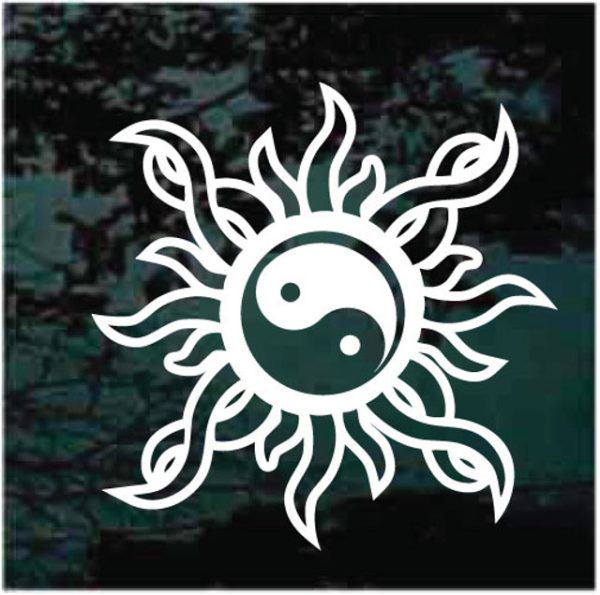 Yin Yang Tribal Sun decal sticker for cars and trucks