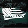 Veteran weathered American flag decal sticker for cars and trucks