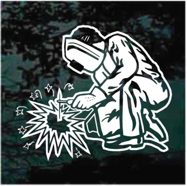 Welder Welding Spark Flash decal sticker for cars and trucks