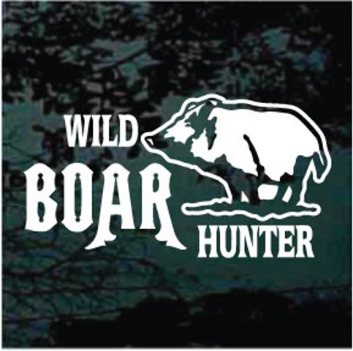 Wild Boar Hog Hunter decal sticker for cars and trucks