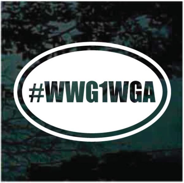 wwg1wga oval decal sticker for cars and trucks