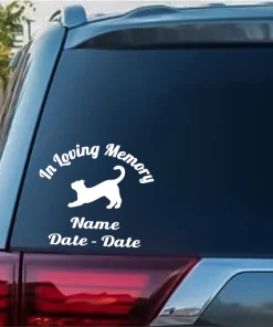 In Memory Cat Stretching Decal Sticker