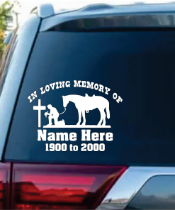 In loving memory decal cowboy cross