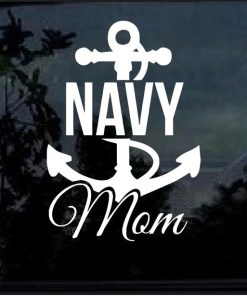 Navy Mom Anchor Window Decal Sticker