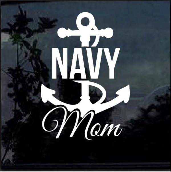 Navy Mom Anchor Window Decal Sticker