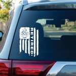 USN Navy Retired Weathered flag decal sticker