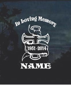 in loving memory cross banner decal sticker