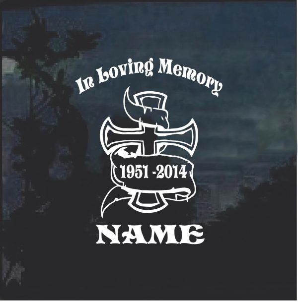 in loving memory cross banner decal sticker