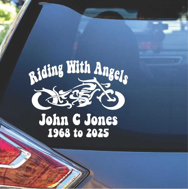 in loving memory motorcycle | Custom Sticker Shop