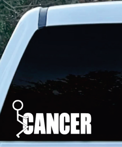 Fuck Cancer Stick Figure Car Window Decal Sticker