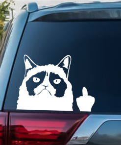 Grumpy Cat Flipping Bird window decal Sticker