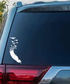 Bird - Feather With Birds window decal Sticker
