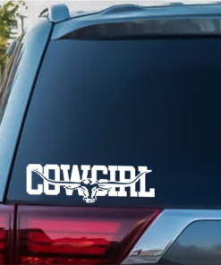 Cowgirl Longhorn Window Decal Sticker