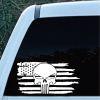 American Flag Weathered Punisher Skulll Truck Window Decal Sticker