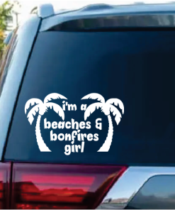 Beaches and Bonfires Girl Decal Sticker