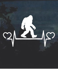 Love Bigfoot Heartbeat - Bigfoot Decal Stickers